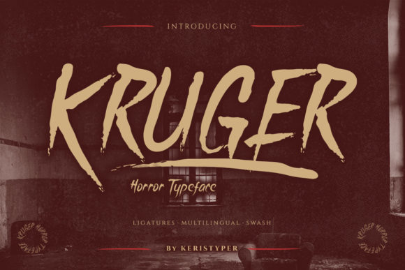 Kruger Font: A Brushed Horror Display Font for Bold Branding