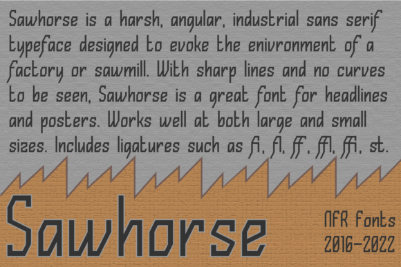 Sawhorse Display Font for Bold, Industrial Branding
